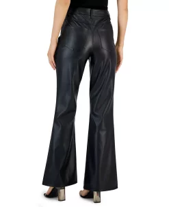 INC International Concepts Women's Faux-Leather Flare-Leg Pants, Created For Macy's -Anne Klein Sales Store 21987247 fpx