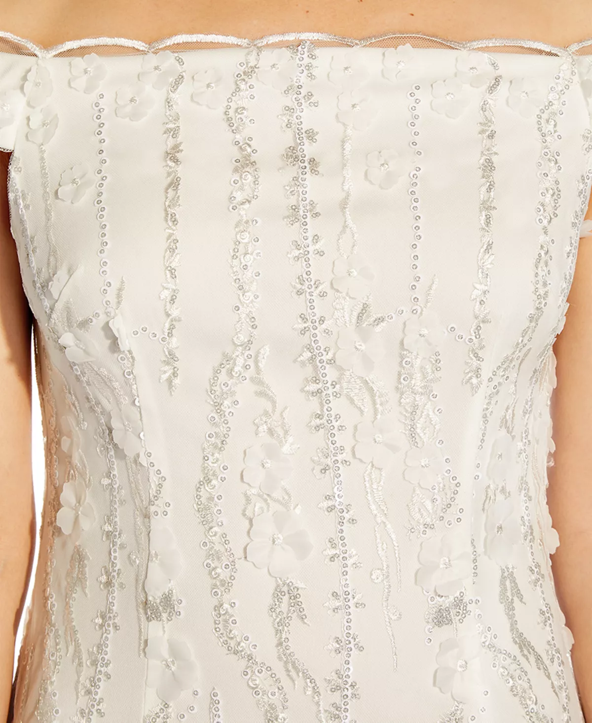 Adrianna Papell Women's Off-The-Shoulder Embellished Sheath Dress 3 Adrianna Papell Women's Off-The-Shoulder Embellished Sheath Dress - Image 3