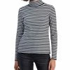 Style & Co Women's Striped Ribbed Turtleneck Top, Created For Macy's