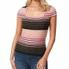 Jessica Simpson Women's Fiona Striped Ribbed-Knit Top
