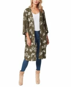 Jessica Simpson Women's Tina Printed Open-Front Duster