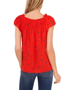 CeCe Women's Ruffled Square Neckline Floral Top -Anne Klein Sales Store 22021076 fpx