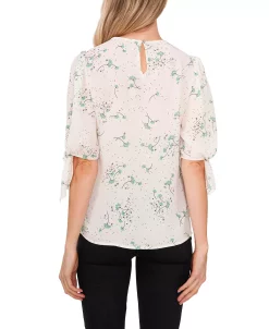 CeCe Women's Floral Cascades Dot Tie Sleeve Blouse 4 CeCe Women's Floral Cascades Dot Tie Sleeve Blouse -Anne Klein Sales Store 22021229 fpx