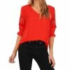 CeCe Women's Lace Trim Sleeve Blouse