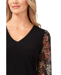 CeCe Women's Ditsy Floral Sleeve Knit Top -Anne Klein Sales Store 22023374 fpx