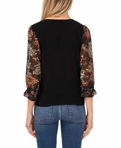CeCe Women's Ditsy Floral Sleeve Knit Top -Anne Klein Sales Store 22023376 fpx