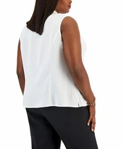 Kasper Plus Size Ruffled Button-Up Blouse -Anne Klein Sales Store 22031407 fpx