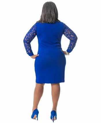 Kasper Lacey Lace-Sleeve Sheath Dress 2 Kasper Lacey Lace-Sleeve Sheath Dress - Image 2