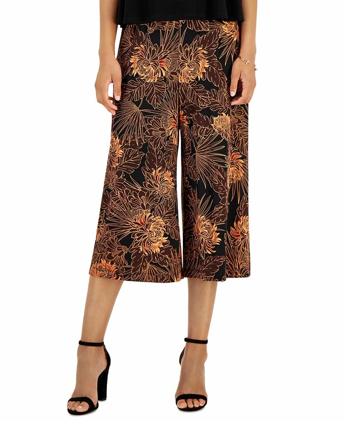 Connected Women's Contrast Printed Cropped Jumpsuit 1 Connected Women's Contrast Printed Cropped Jumpsuit