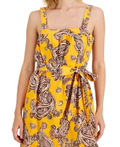 INC International Concepts Women's Printed Tie-Waist Dress, Created For Macy's -Anne Klein Sales Store 22103457 fpx