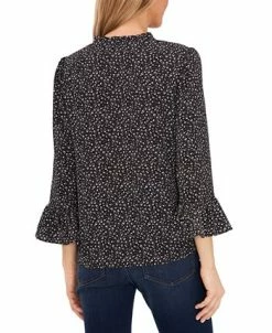 CeCe Women's Ruffled V-Neck Elbow-Sleeve Blouse -Anne Klein Sales Store 22139493 fpx