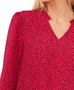 CeCe Women's Ruffled V-Neck Elbow-Sleeve Blouse -Anne Klein Sales Store 22139508 fpx