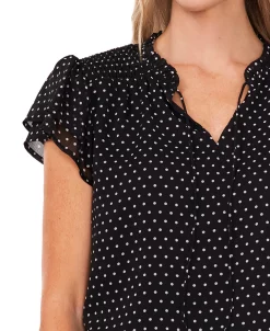 CeCe Women's Printed Flutter-Sleeve Top -Anne Klein Sales Store 22152630 fpx