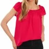 CeCe Ruffled Square-Neck Top