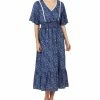 Black Tape Women's V-Neck Smock-Waist Maxi Dress