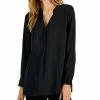 Alfani Women's Satin Half-Placket Blouse, Created For Macy's