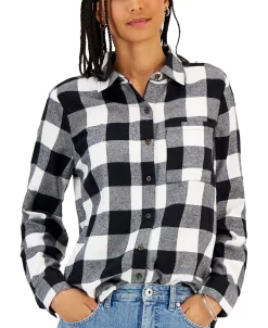 Style & Co Women's Buffalo Plaid Flannel Shirt, Created For Macy's -Anne Klein Sales Store 22165005 fpx