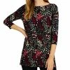 Alfani Women's Boat-Neck 3/4-Sleeve Printed Tunic, Created For Macy's