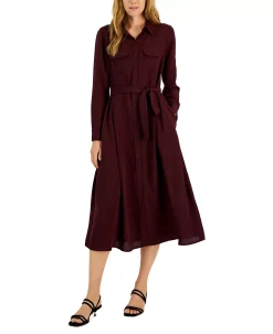 Alfani Women's Belted Shirtdress Created For Macy's