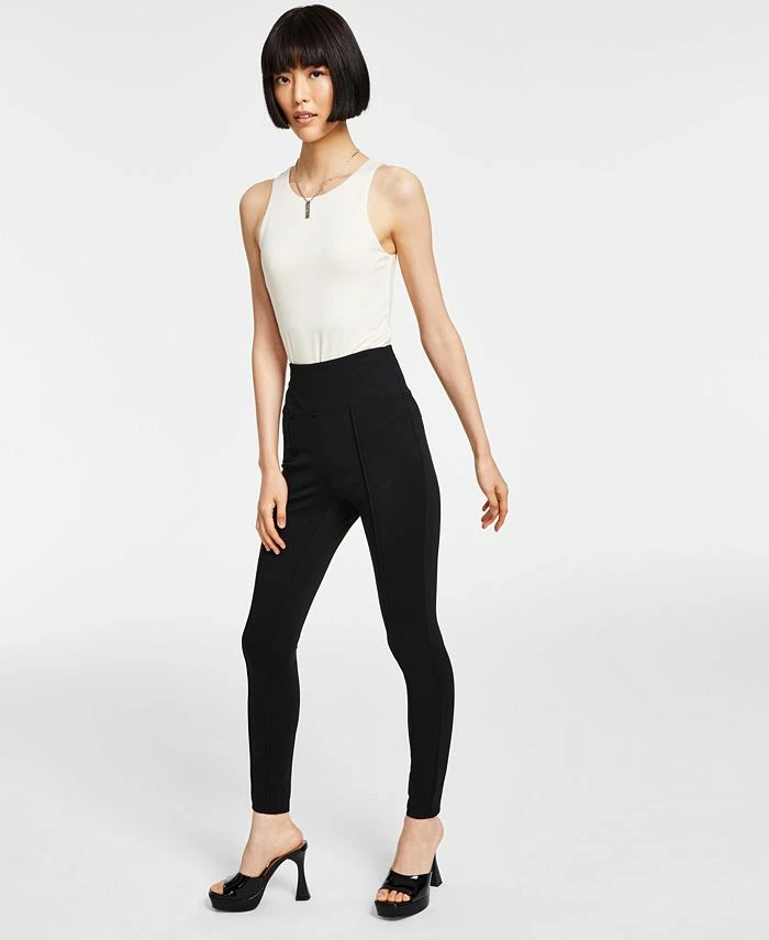 Bar III High-Waist Ponte-Knit Leggings, Created For Macy's 1 Bar III High-Waist Ponte-Knit Leggings, Created For Macy's