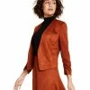 Bar III Women's Faux-Suede Scrunched-Sleeve Blazer, Created For Macy's