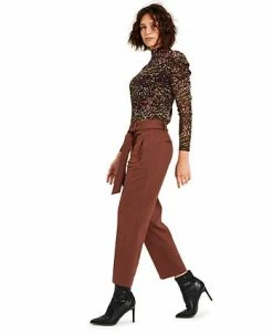 Bar III Women's Tie-Waist Straight-Leg Ankle Pants, Created For Macy's -Anne Klein Sales Store 22170699 fpx