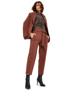 Bar III Women's Tie-Waist Straight-Leg Ankle Pants, Created For Macy's -Anne Klein Sales Store 22170700 fpx