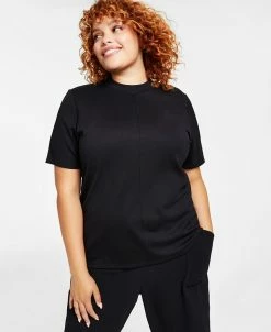 Bar III Plus Size Mock Neck Top, Created For Macy's