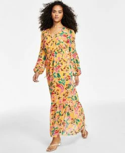 Bar III Women's Printed Chiffon Maxi Dress, Created For Macy's