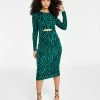 Bar III Women's Twisted Cutout Printed Midi Dress, Created For Macy's