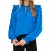 CeCe Ruffled Tie-Neck Blouse