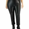Kasper Plus Size Pull-On Faux-Leather Slim-Fit Ankle Pants