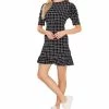 CeCe Women's Puff Sleeve Printed Knit Dress