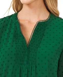 CeCe Women's V-Neck Long-Sleeve Clip-Dot Blouse 12 CeCe Women's V-Neck Long-Sleeve Clip-Dot Blouse -Anne Klein Sales Store 22206485 fpx