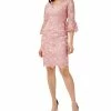 Adrianna Papell Women's Lace Bell-Sleeve Dress