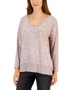 Style & Co Women's V-Neck Snit Top, Created For Macy's -Anne Klein Sales Store 22241884 fpx