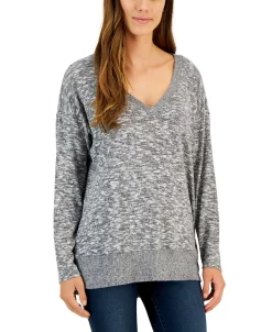 Style & Co Women's V-Neck Snit Top, Created For Macy's