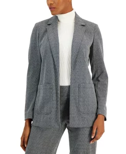 Anne Klein Women's Notched-Collar Herringbone Jacket -Anne Klein Sales Store 22250724 fpx