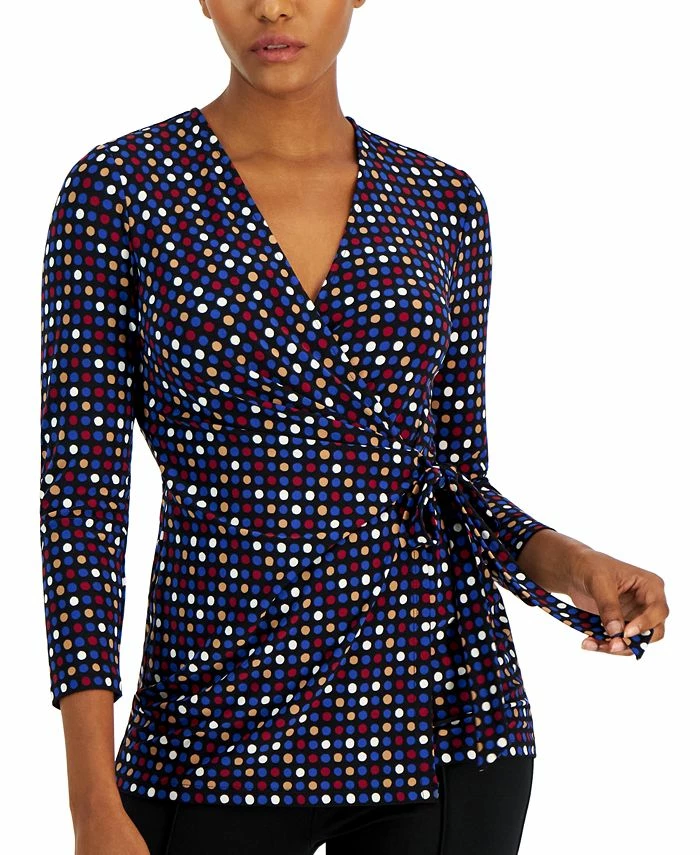 Anne Klein Printed Tie-Waist Top 1 Anne Klein Printed Tie-Waist Top