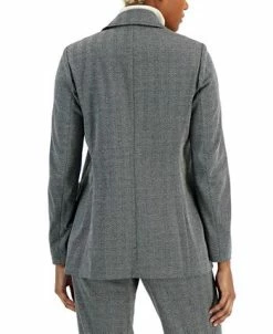 Anne Klein Women's Notched-Collar Herringbone Jacket -Anne Klein Sales Store 22250979 fpx
