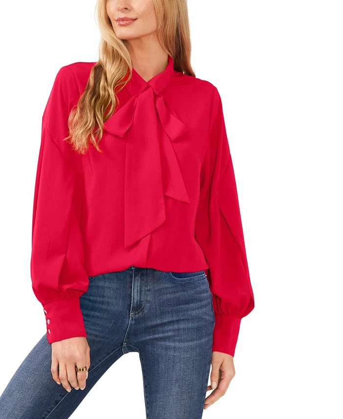 CeCe Women's Button-Up Bow Blouse 1 CeCe Women's Button-Up Bow Blouse