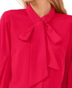 CeCe Women's Button-Up Bow Blouse 8 CeCe Women's Button-Up Bow Blouse -Anne Klein Sales Store 22257284 fpx