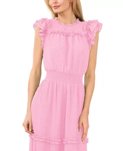 CeCe Ruffled Swiss Dot Midi Dress -Anne Klein Sales Store 22257346 fpx