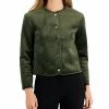 Anne Klein Women's Quilted Snap-Front Velvet Jacket
