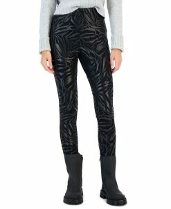 INC International Concepts Women's Animal-Print Metallic Ponté-Knit Skinny Pants, Created For Macy's