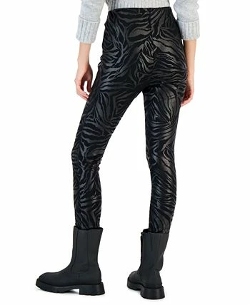 INC International Concepts Women's Animal-Print Metallic Ponté-Knit Skinny Pants, Created For Macy's 2 INC International Concepts Women's Animal-Print Metallic Ponté-Knit Skinny Pants, Created For Macy's - Image 2