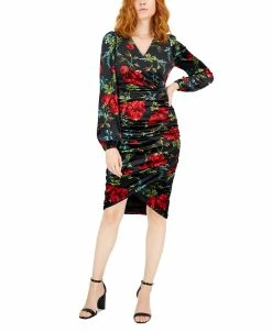 INC International Concepts Women's Ruched Blouson-Sleeve Dress, Created For Macy's