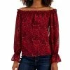 INC International Concepts Women's Animal-Print Off-The-Shoulder Blouse, Created For Macy's