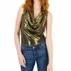 INC International Concepts Women's Metallic Cowlneck Sleeveless Top, Created For Macy's