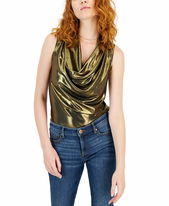 INC International Concepts Women's Metallic Cowlneck Sleeveless Top, Created For Macy's 1 INC International Concepts Women's Metallic Cowlneck Sleeveless Top, Created For Macy's
